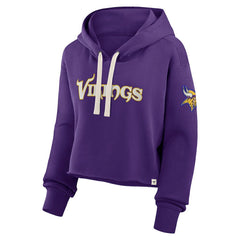 Minnesota Vikings Women's Oversized Hometown Heritage Cropped Hoodie - Purple - Fanatics