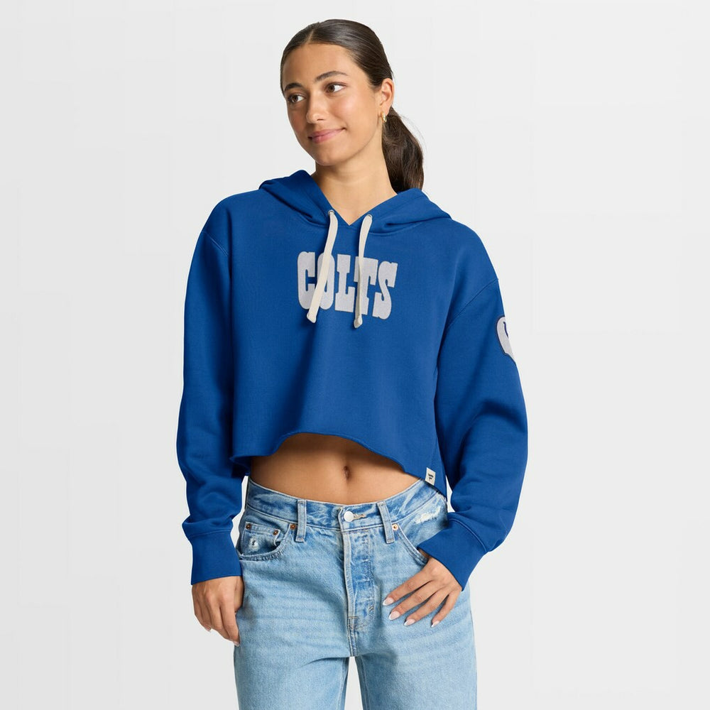 Indianapolis Colts Women's Oversized Hometown Heritage Cropped Hoodie - Royal - Fanatics
