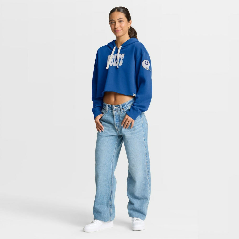 Indianapolis Colts Women's Oversized Hometown Heritage Cropped Hoodie - Royal - Fanatics