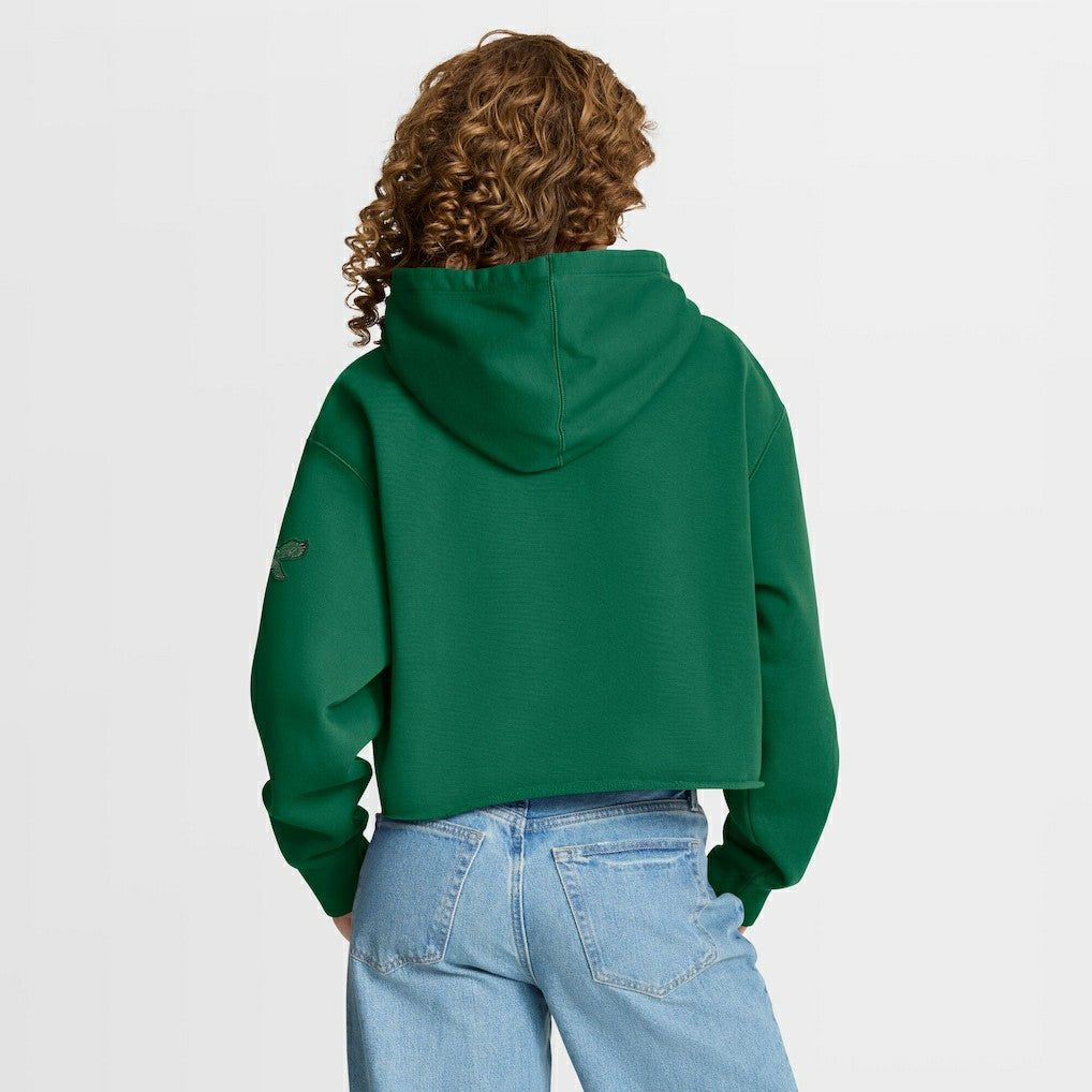 Philadelphia Eagles Women's Oversized Hometown Heritage Cropped Hoodie - Kelly Green - Fanatics