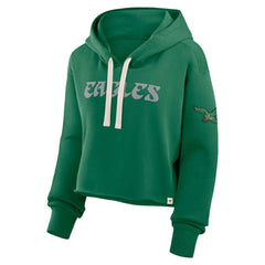 Philadelphia Eagles Women's Oversized Hometown Heritage Cropped Hoodie - Kelly Green - Fanatics