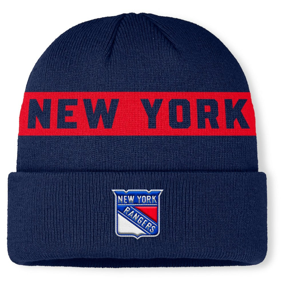 New York Rangers Fanatics Authentic Pro Rink Cuffed Knit Hat - Navy | Fanatics discount