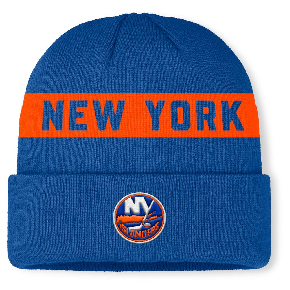 New York Islanders Fanatics Authentic Pro Rink Cuffed Knit Hat - Royal | Fanatics Lifestyle