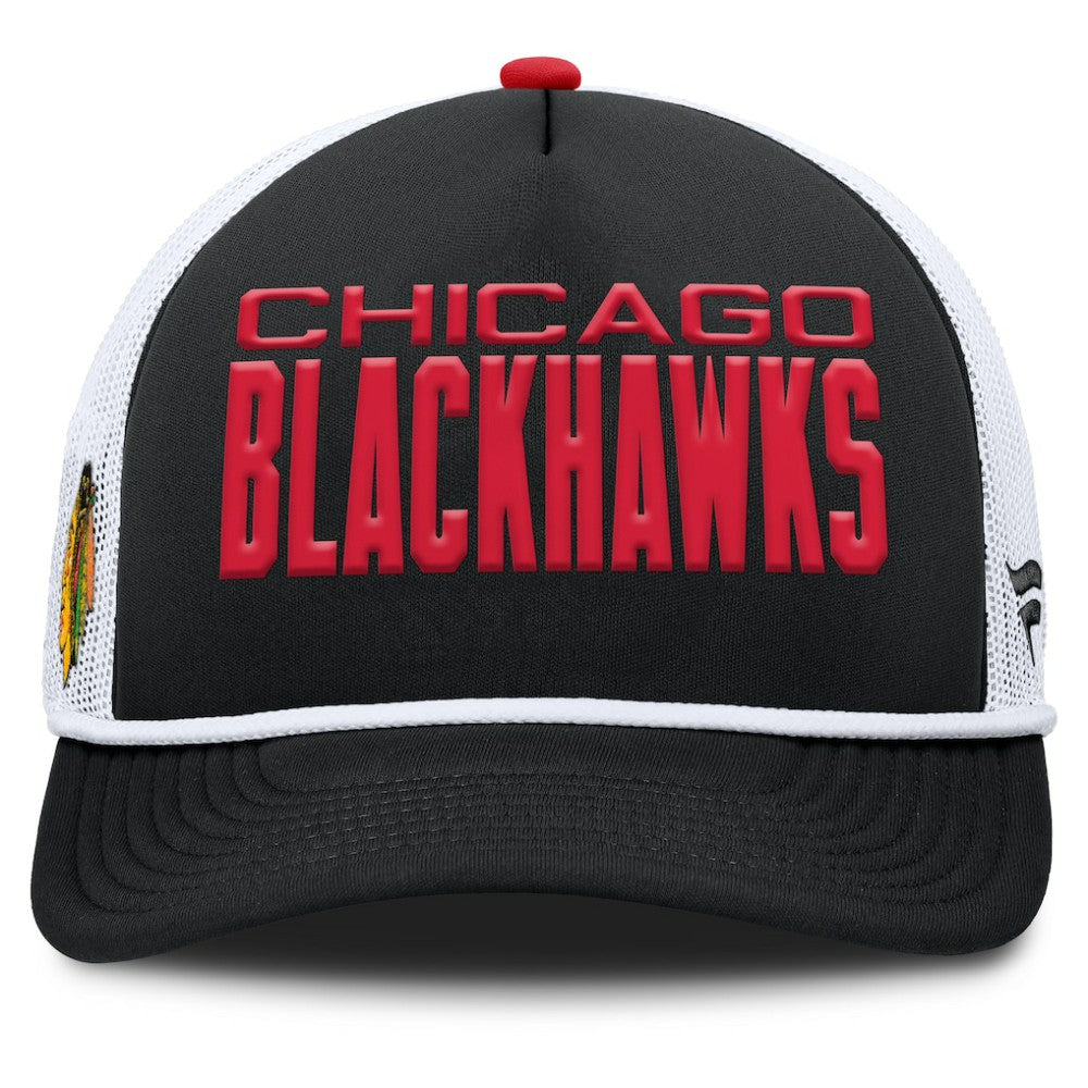 Chicago Blackhawks Fanatics Authentic Pro Rink A-Frame Adjustable Hat - Black/White | Fanatics on sale