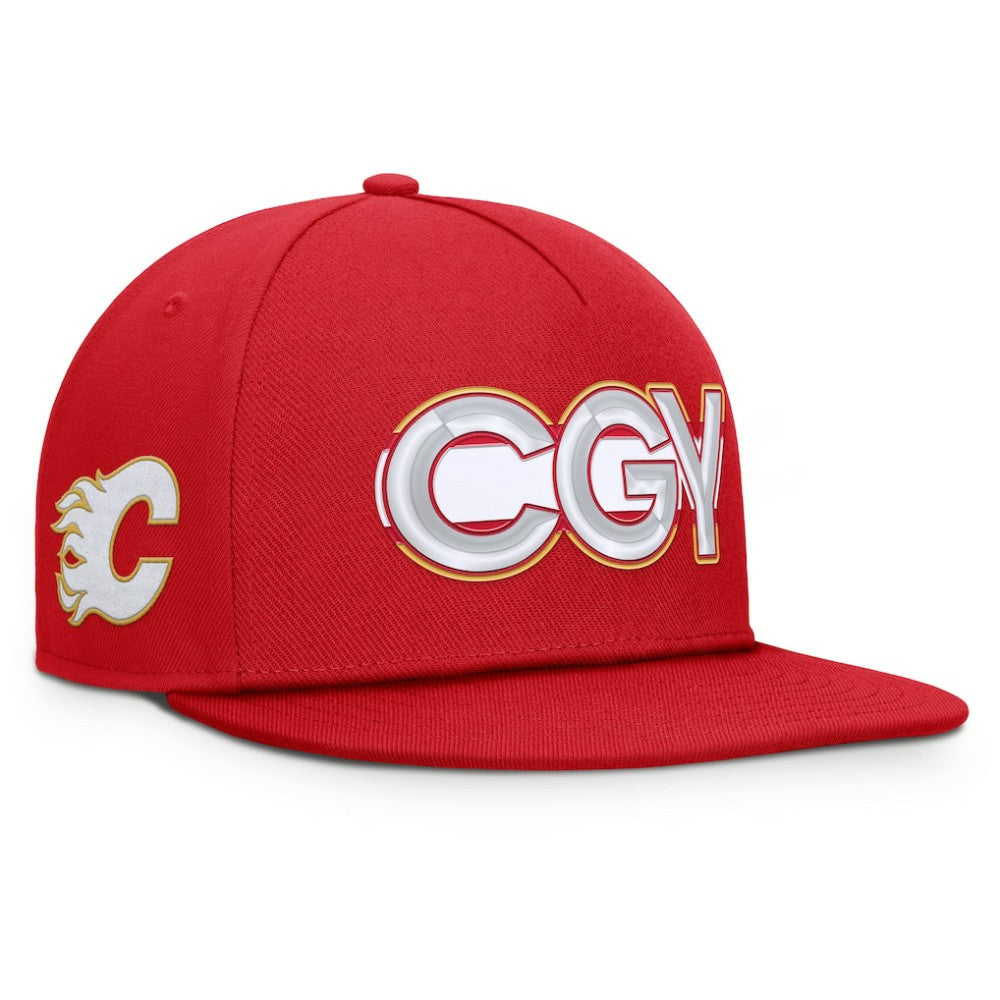 Calgary Flames Fanatics Authentic Pro Rink Team Code Snapback Hat - Red | Fanatics discount