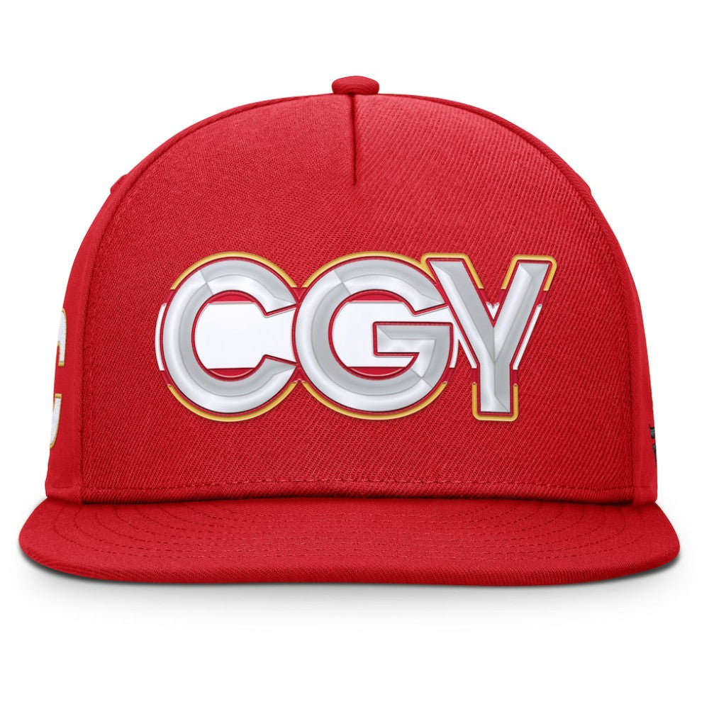 Calgary Flames Fanatics Authentic Pro Rink Team Code Snapback Hat - Red | Fanatics discount