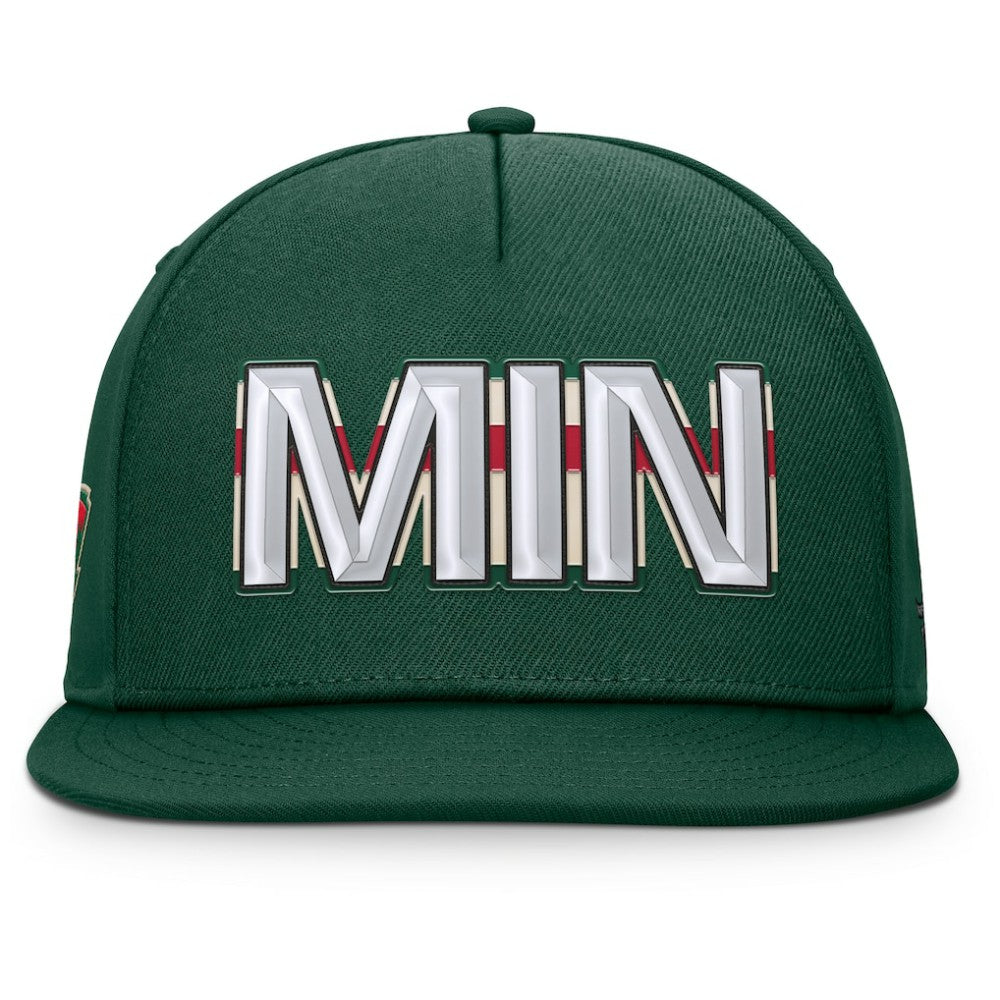 Minnesota Wild Fanatics Authentic Pro Rink Team Code Snapback Hat - Green | Fanatics sale