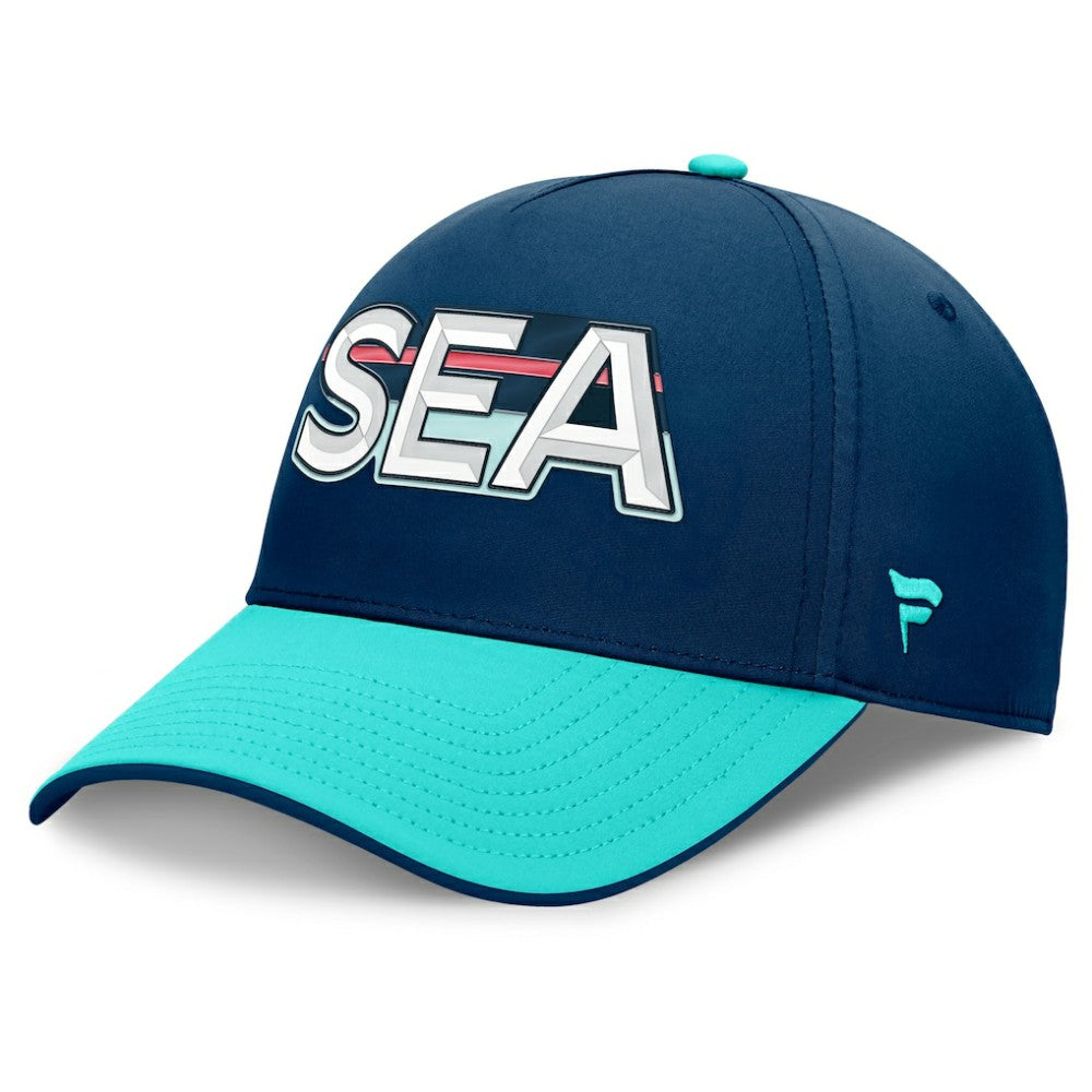 Seattle Kraken Fanatics Authentic Pro Rink Team Code Flex Hat - Deep Sea Blue/Light Blue | Fanatics Lifestyle