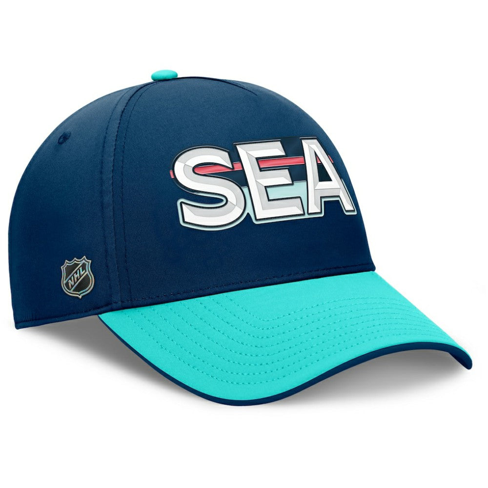 Seattle Kraken Fanatics Authentic Pro Rink Team Code Flex Hat - Deep Sea Blue/Light Blue | Fanatics Lifestyle