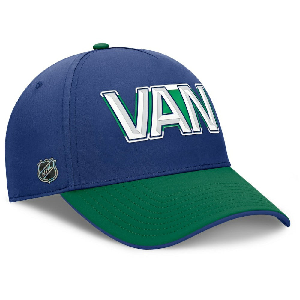 Vancouver Canucks Fanatics Authentic Pro Rink Team Code Flex Hat - Blue/Green | Fanatics Lifestyle