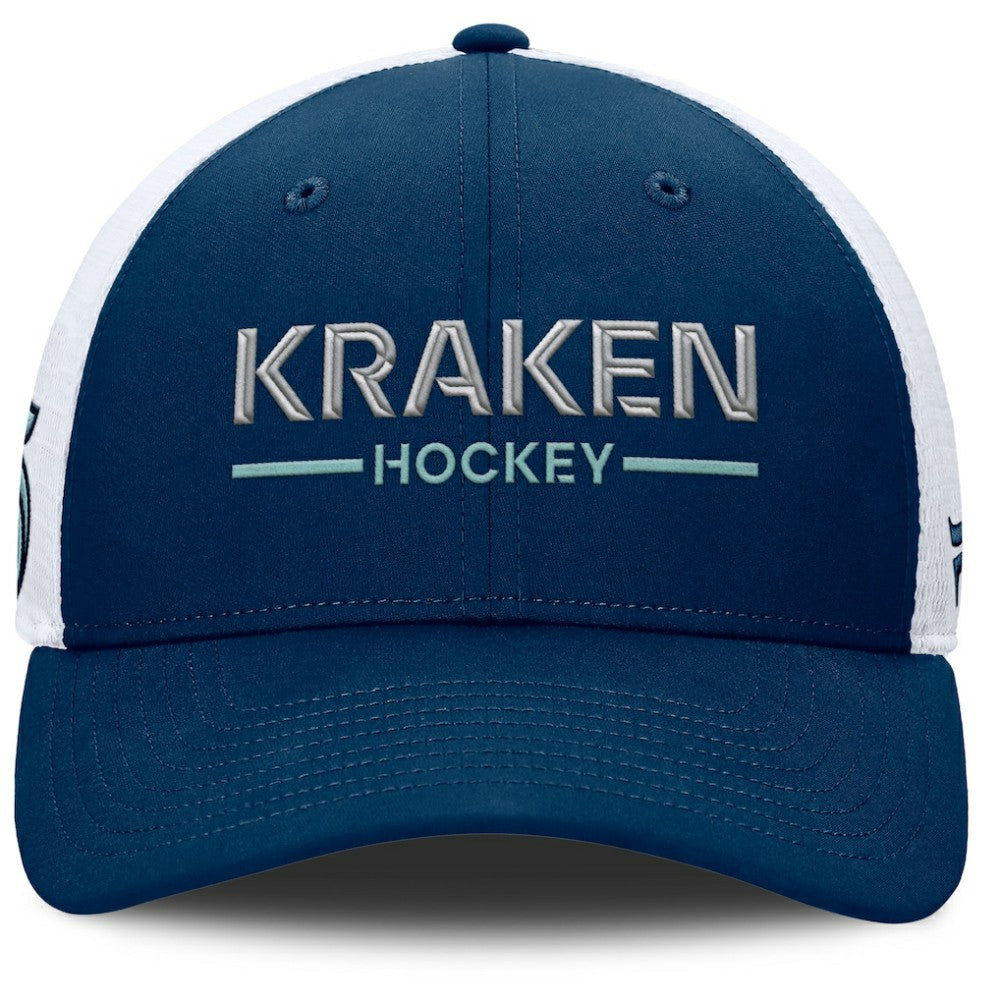 Seattle Kraken Fanatics Authentic Pro Rink Lockup Adjustable Trucker Hat - Deep Sea Blue/White | Fanatics sale
