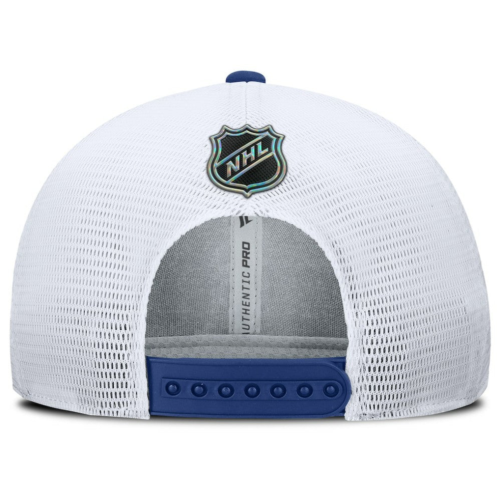 Toronto Maple Leafs Fanatics Authentic Pro Rink Lockup Adjustable Trucker Hat - Blue/White | Fanatics discount