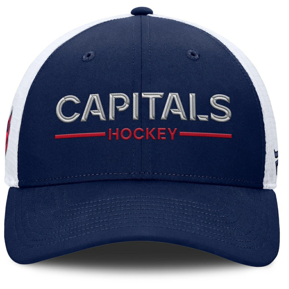 Washington Capitals Fanatics Authentic Pro Rink Lockup Adjustable Trucker Hat - Navy/White | Fanatics online
