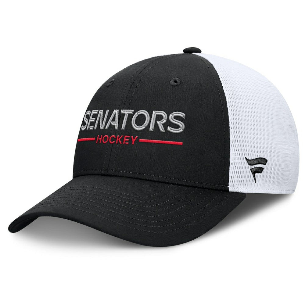 Ottawa Senators Fanatics Authentic Pro Rink Lockup Adjustable Trucker Hat - Black/White | Fanatics Clearance