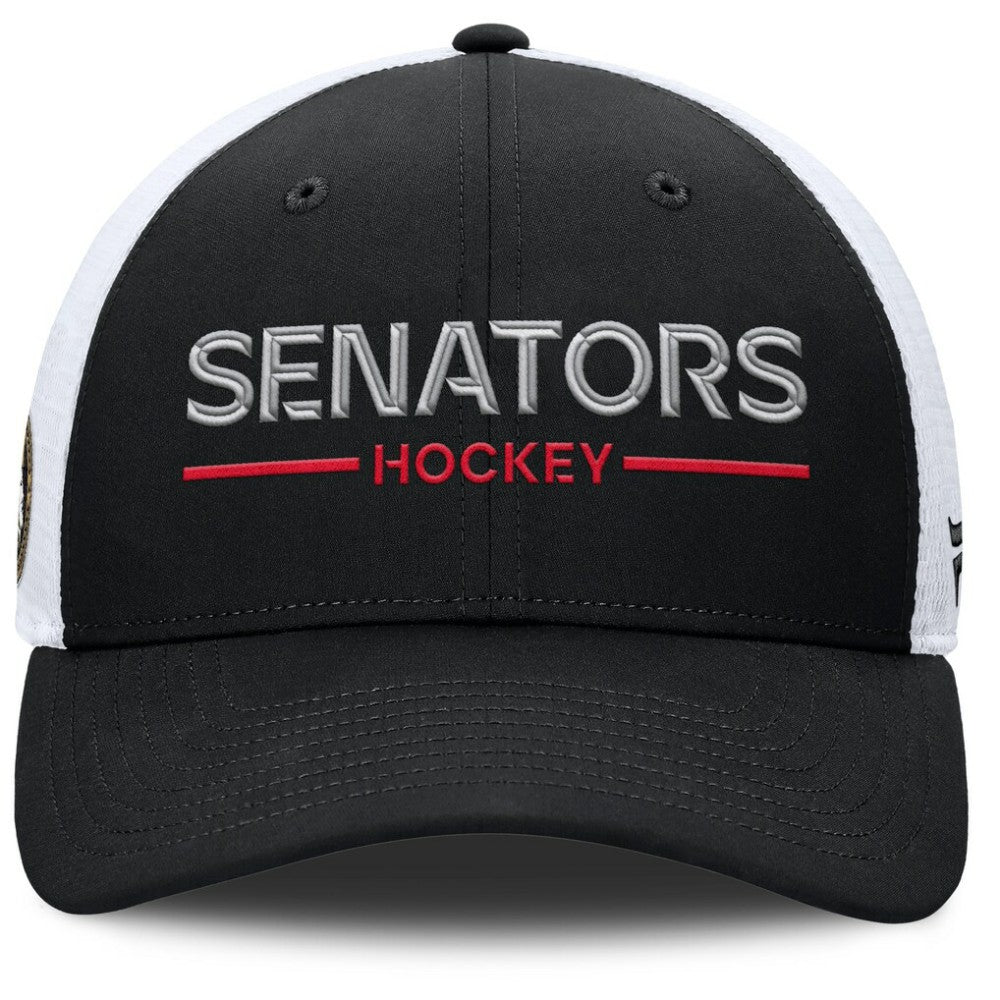 Ottawa Senators Fanatics Authentic Pro Rink Lockup Adjustable Trucker Hat - Black/White | Fanatics Clearance