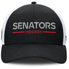 Ottawa Senators Fanatics Authentic Pro Rink Lockup Adjustable Trucker Hat - Black/White | Fanatics Clearance