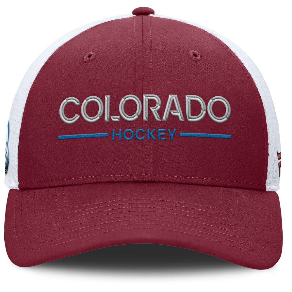 Colorado Avalanche Fanatics Authentic Pro Rink Lockup Adjustable Trucker Hat - Burgundy/White | Fanatics discount