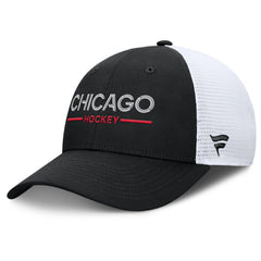 Chicago Blackhawks Fanatics Authentic Pro Rink Lockup Adjustable Trucker Hat - Black/White | Fanatics on sale