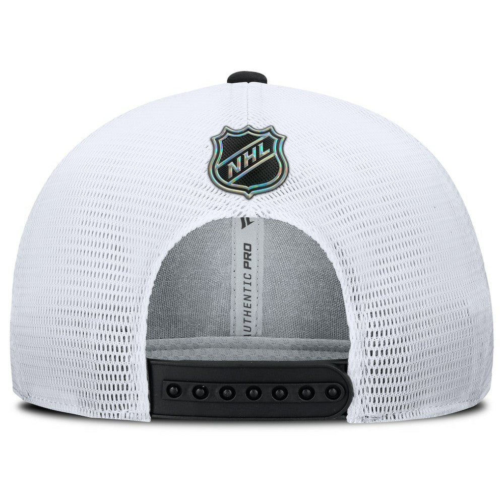 Chicago Blackhawks Fanatics Authentic Pro Rink Lockup Adjustable Trucker Hat - Black/White | Fanatics on sale