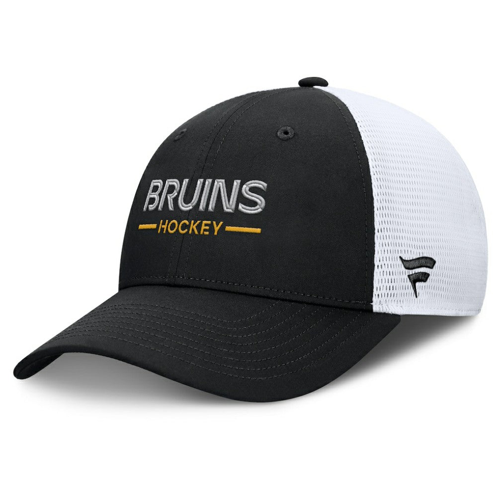Boston Bruins Fanatics Authentic Pro Rink Lockup Adjustable Trucker Hat - Black/White | Fanatics near me