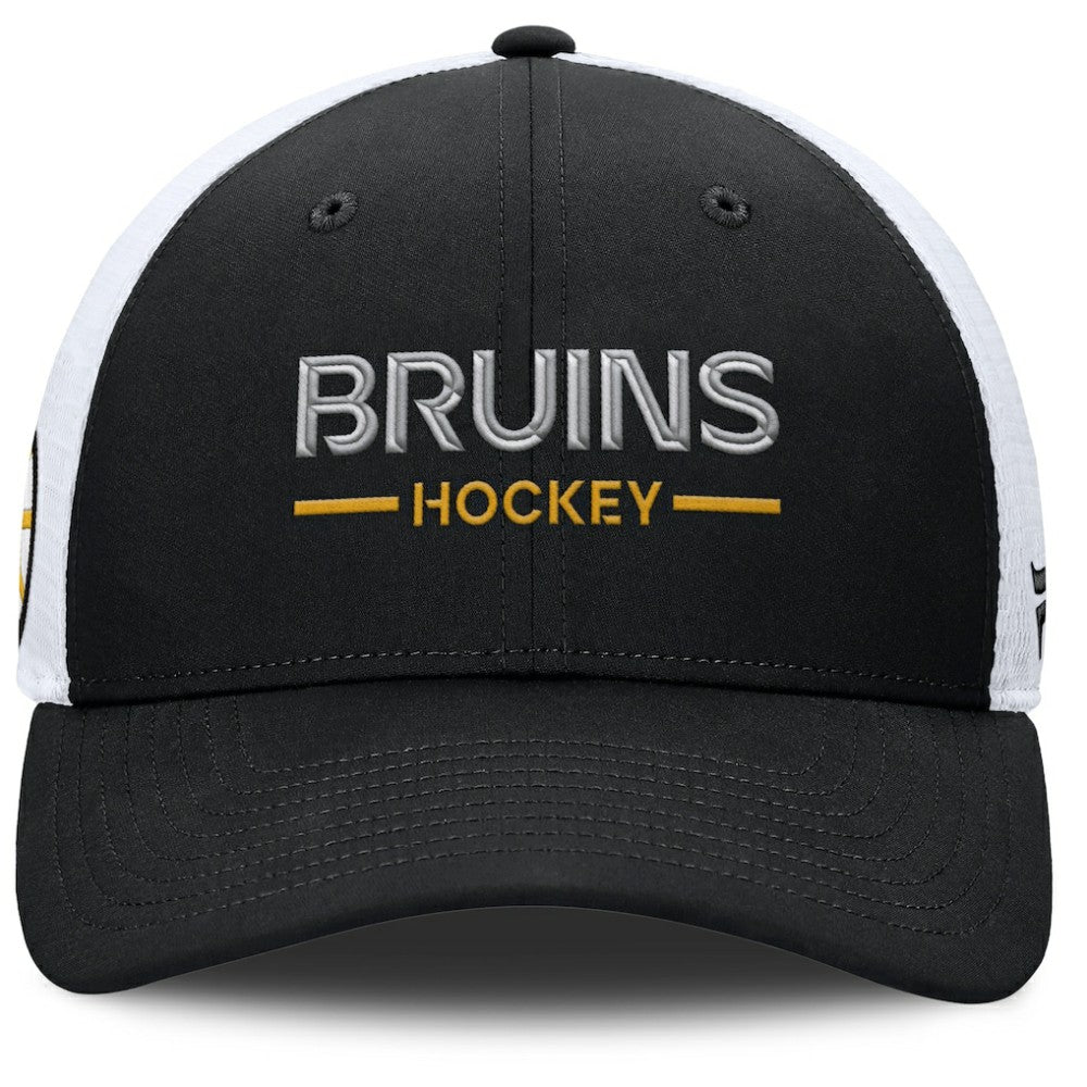 Boston Bruins Fanatics Authentic Pro Rink Lockup Adjustable Trucker Hat - Black/White | Fanatics near me