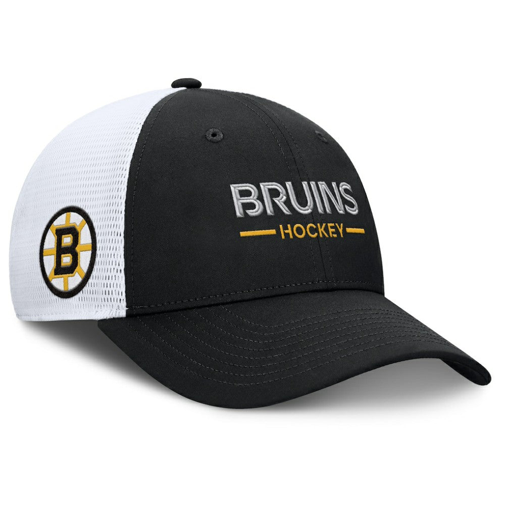 Boston Bruins Fanatics Authentic Pro Rink Lockup Adjustable Trucker Hat - Black/White | Fanatics near me