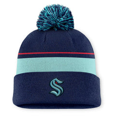 Seattle Kraken Fanatics Authentic Pro Rink Cuffed Knit Hat with Pom - Deep Sea Blue | Fanatics discount