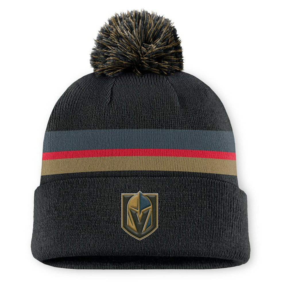 Vegas Golden Knights Fanatics Authentic Pro Rink Cuffed Knit Hat with Pom - Charcoal | Fanatics Lifestyle