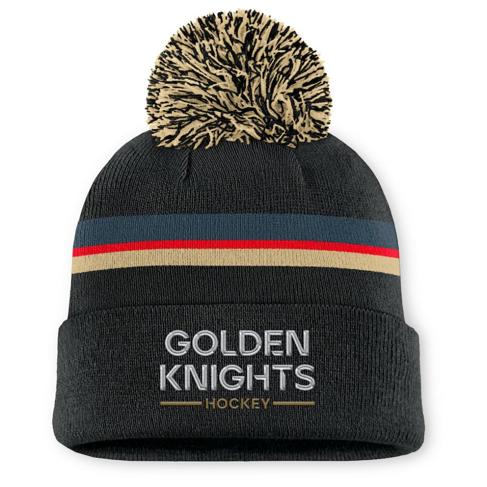 Vegas Golden Knights Fanatics Women's Authentic Pro Rink Cuffed Knit Hat with Pom - Black | Fanatics sale