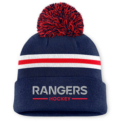 New York Rangers Fanatics Women's Authentic Pro Rink Cuffed Knit Hat with Pom - Navy | Fanatics Lifestyle