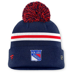 New York Rangers Fanatics Women's Authentic Pro Rink Cuffed Knit Hat with Pom - Navy | Fanatics Lifestyle