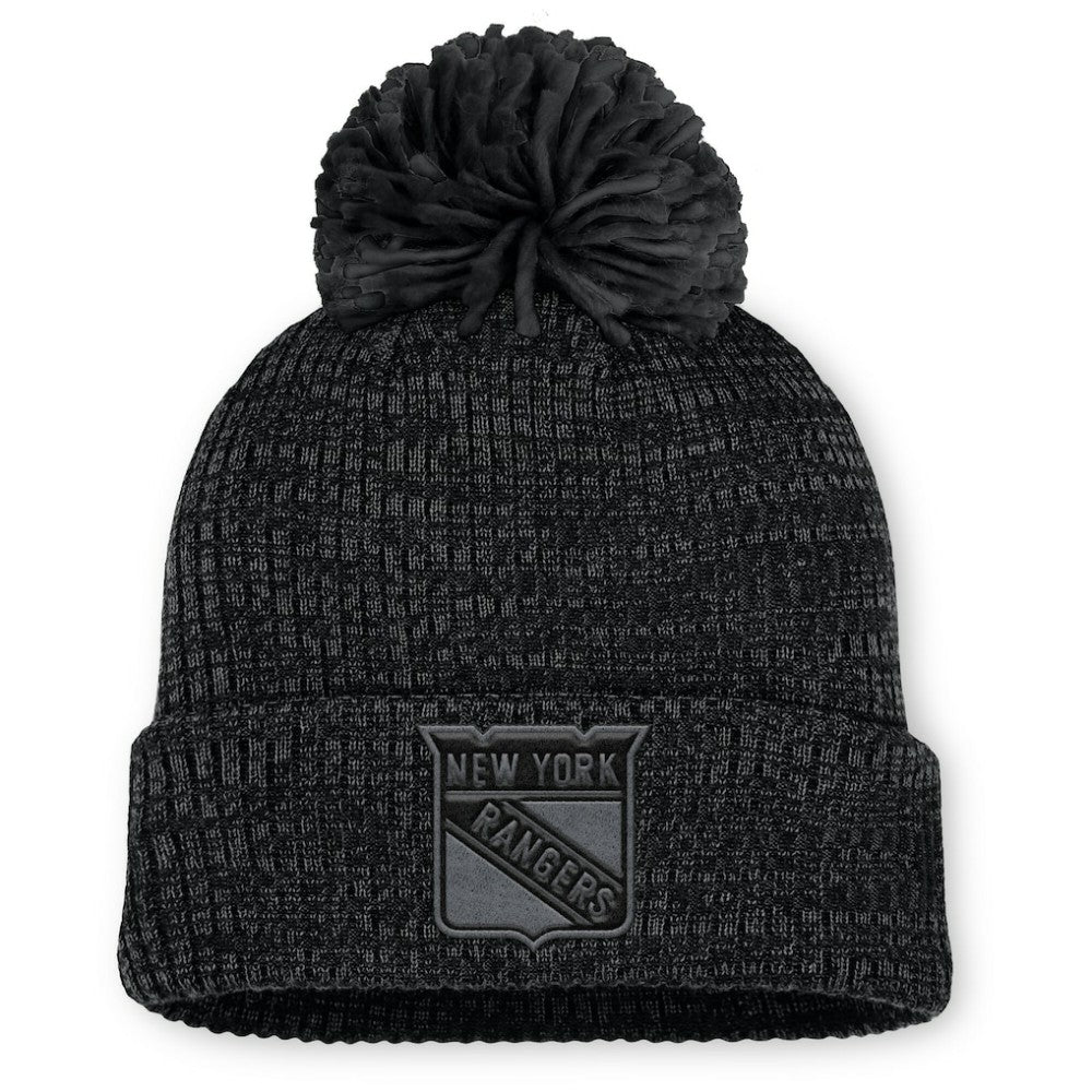 New York Rangers Fanatics Women's Authentic Pro Road Cuffed Knit Hat with Pom - Black | Fanatics discount