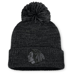 Chicago Blackhawks Fanatics Women's Authentic Pro Road Cuffed Knit Hat with Pom - Black | Fanatics on sale