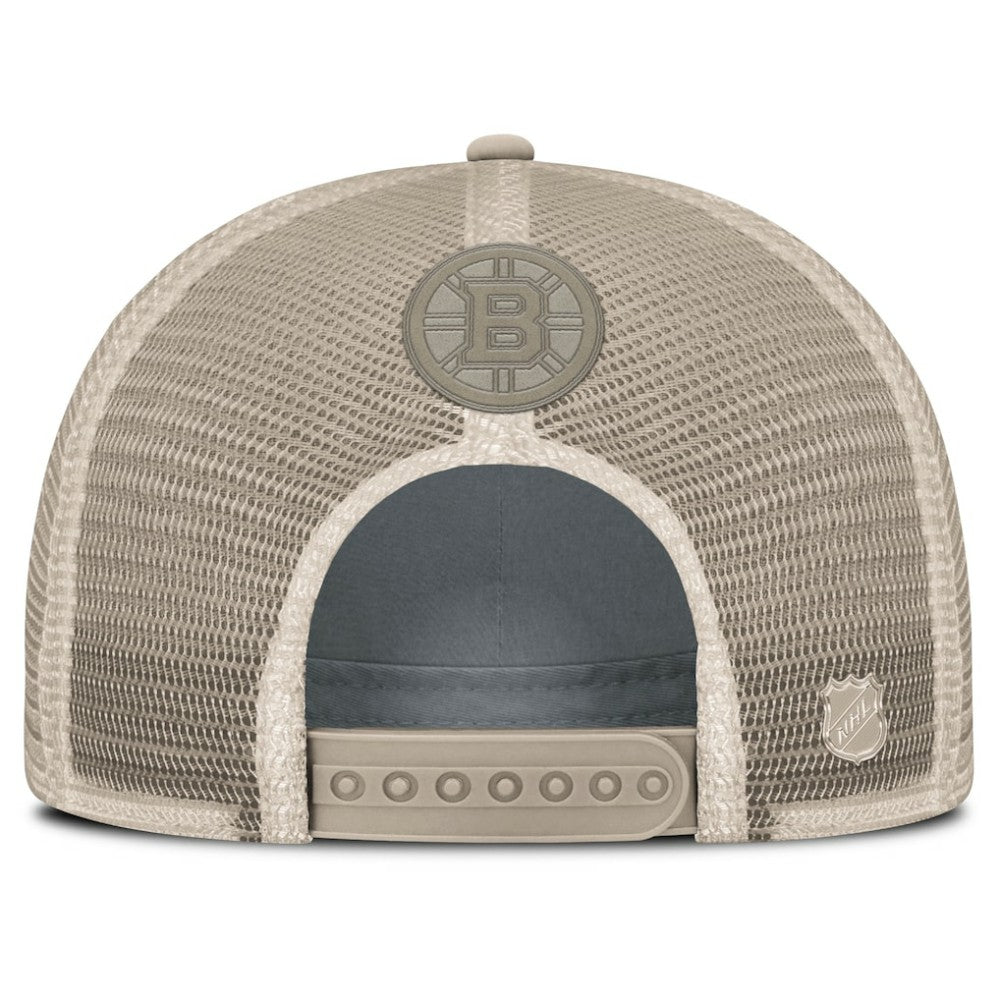 Boston Bruins Fanatics Women's Authentic Pro Road Trucker Adjustable Hat - Tan | Fanatics Clearance