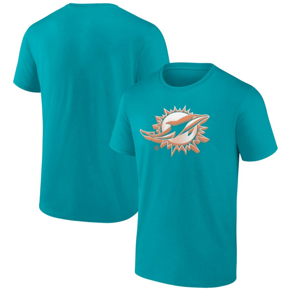 Miami Dolphins Chrome Dimension T-Shirt - Aqua - NFL