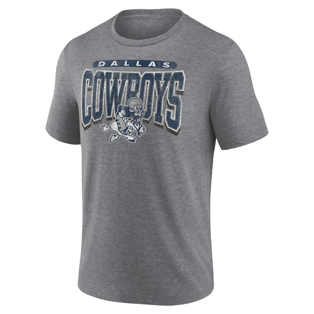Dallas Cowboys Warped Block Tri-Blend T-Shirt - Heather Gray - NFL