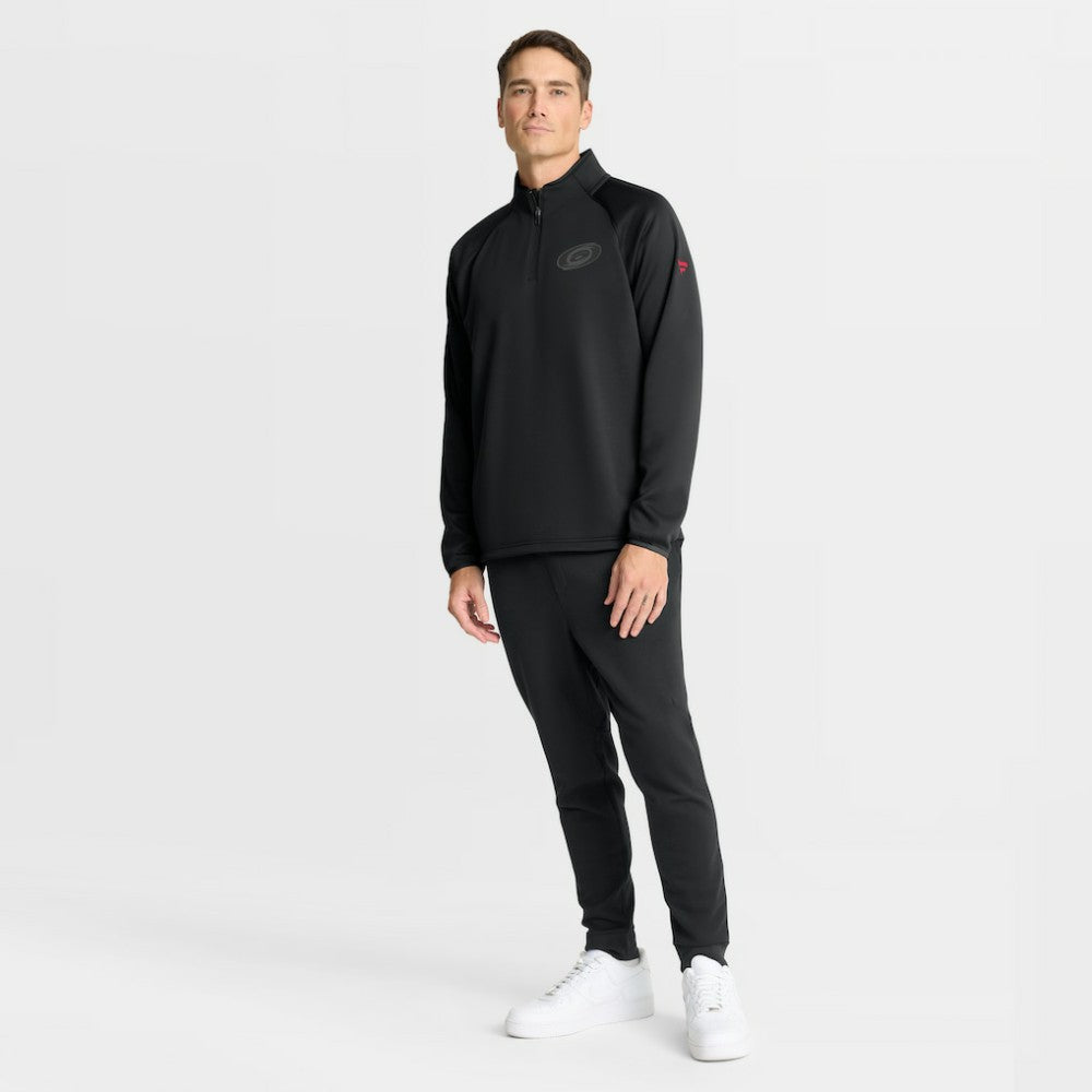 Carolina Hurricanes Fanatics Authentic Pro Tonal Rink Raglan Quarter-Zip Pullover - Black | Fanatics Clearance