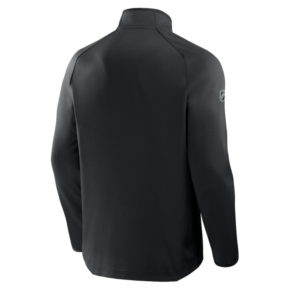 Carolina Hurricanes Fanatics Authentic Pro Tonal Rink Raglan Quarter-Zip Pullover - Black | Fanatics Clearance