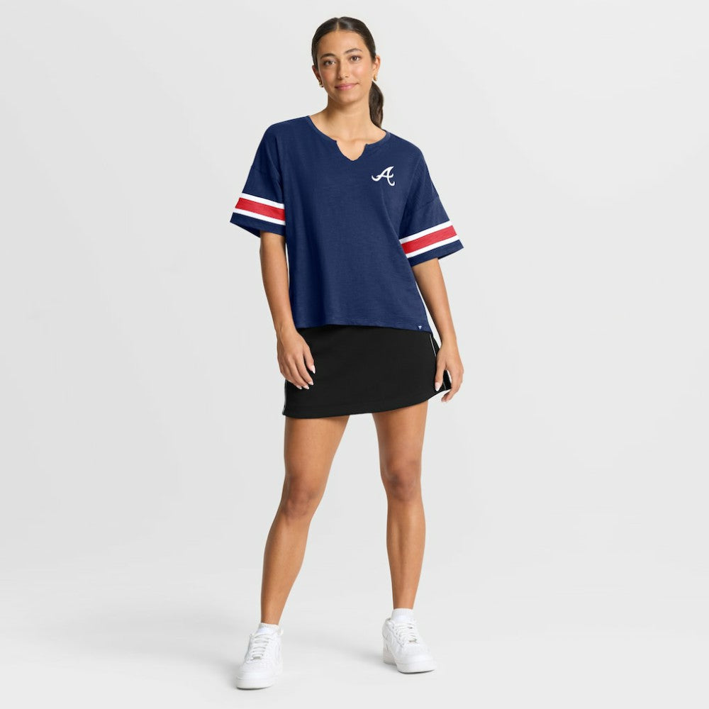 Atlanta Braves Fanatics Women's Curl Route T-Shirt Discount