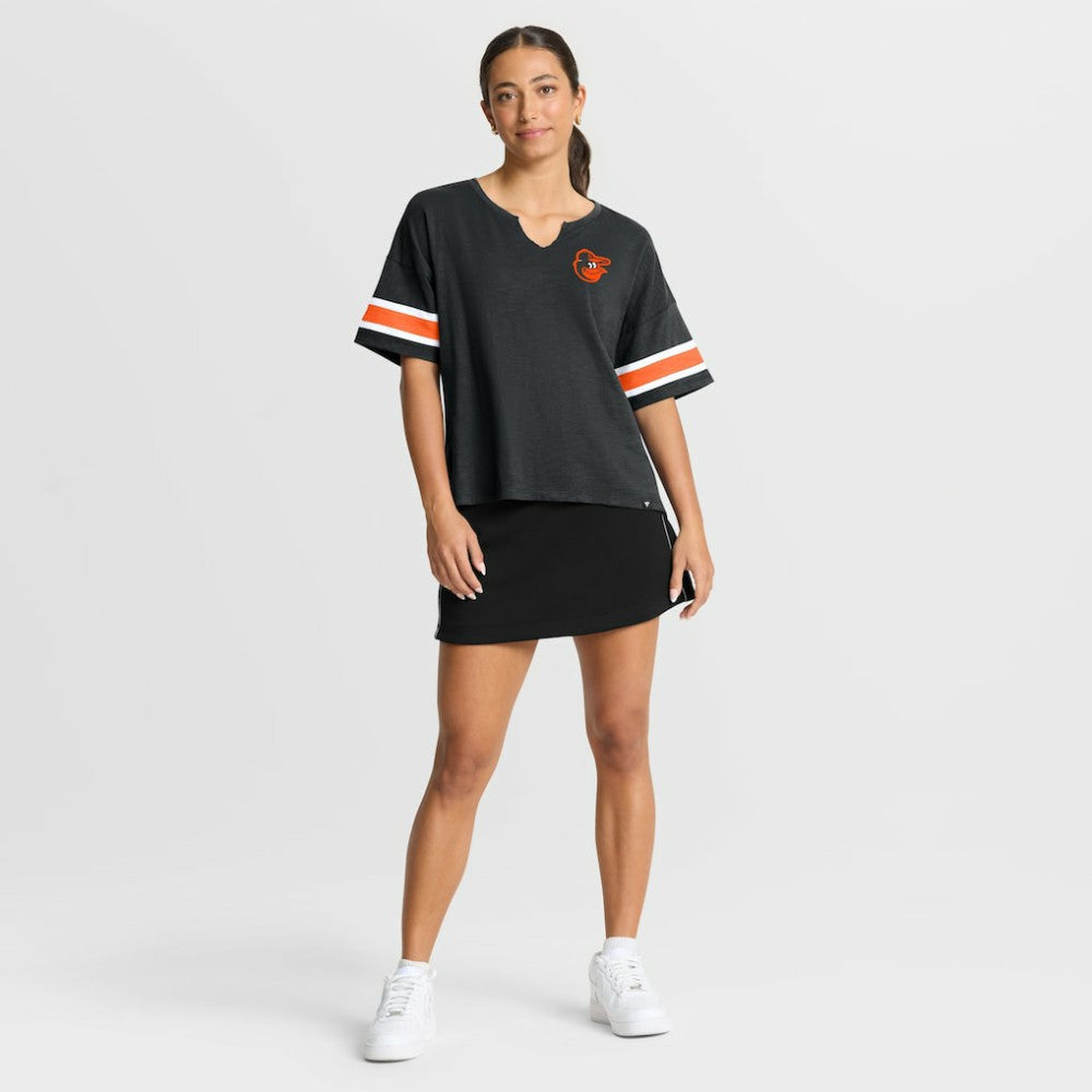 Baltimore Orioles Fanatics Women's Curl Route T-Shirt Sale