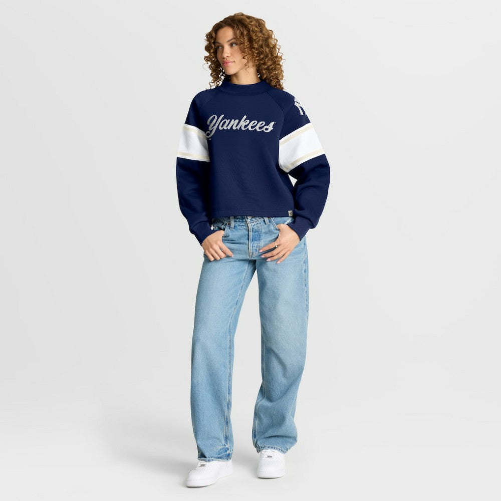 New York Yankees Fanatics Women's Oversized Toss Sweep Raglan Pullover Sweatshirt Online
