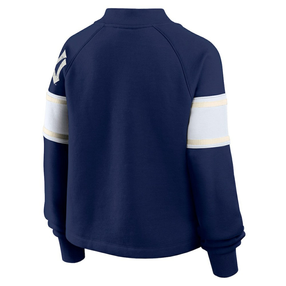 New York Yankees Fanatics Women's Oversized Toss Sweep Raglan Pullover Sweatshirt Online