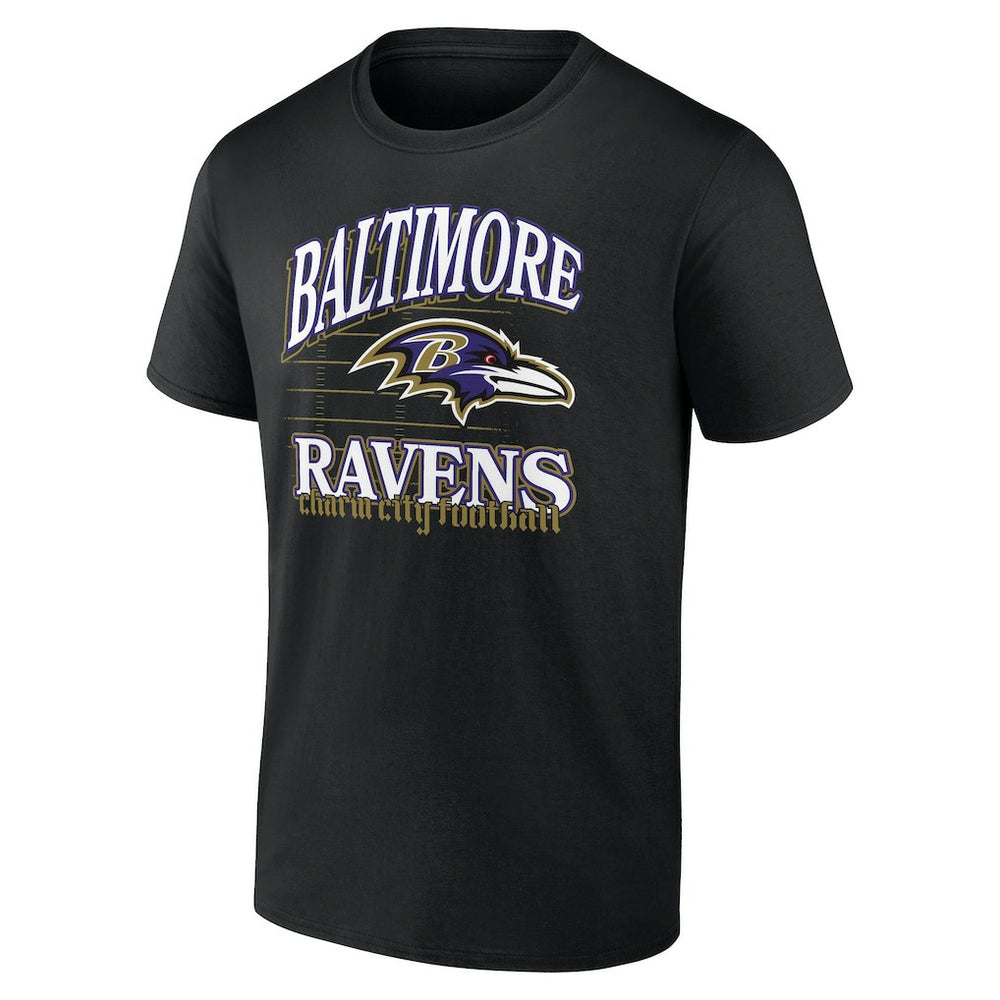 Baltimore Ravens Retro Gridiron T-Shirt - Black - NFL