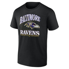 Baltimore Ravens Retro Gridiron T-Shirt - Black - NFL
