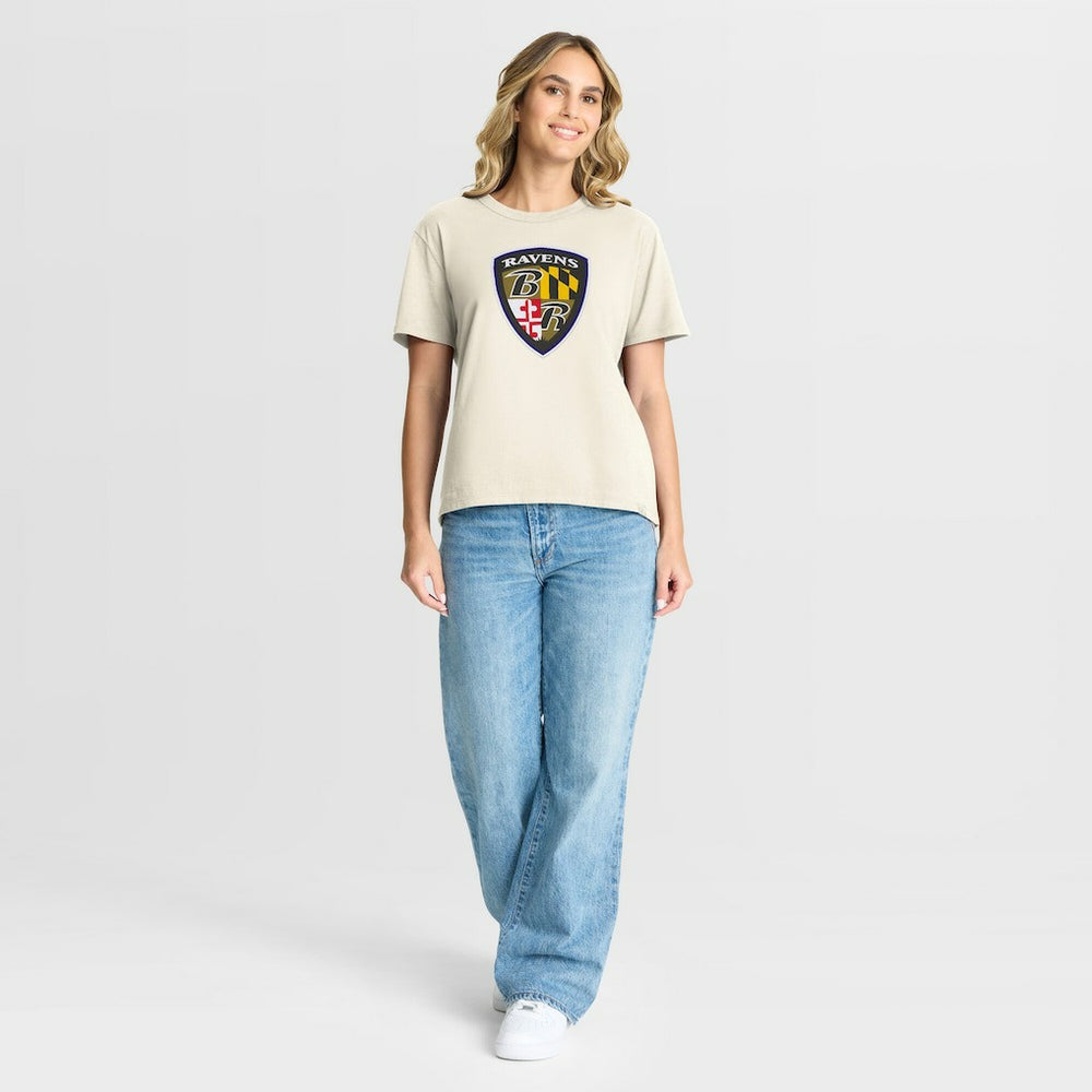 Baltimore Ravens Women's Dove Legacy T-Shirt - Cream - Fanatics