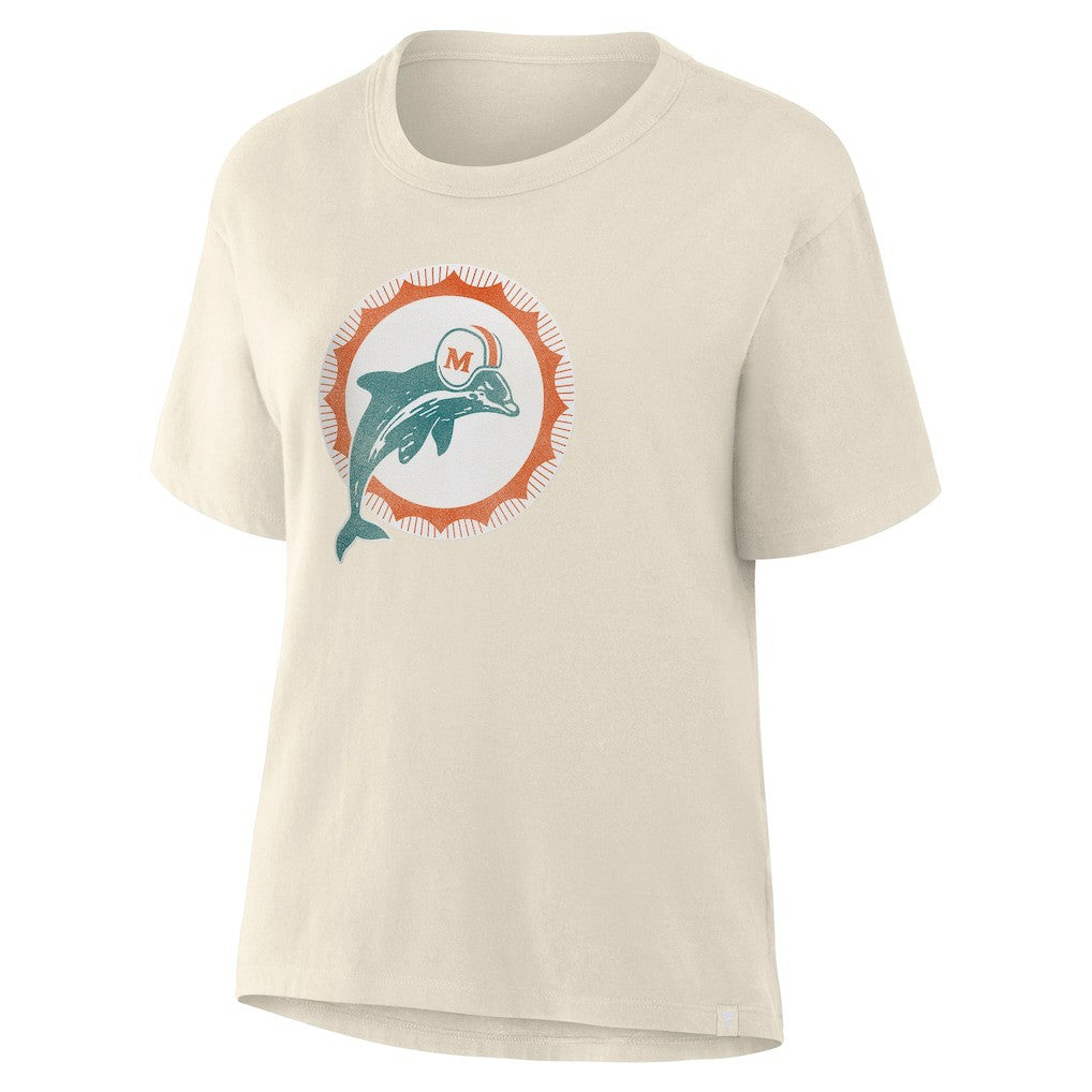 Miami Dolphins Women's Dove Legacy T-Shirt - Cream - Fanatics