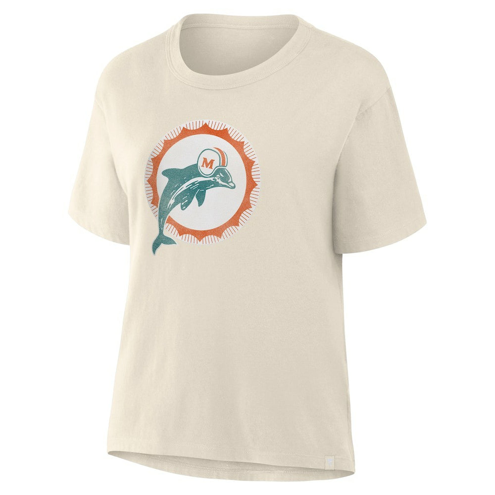 Miami Dolphins Women's Dove Legacy T-Shirt - Cream - Fanatics