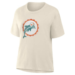 Miami Dolphins Women's Dove Legacy T-Shirt - Cream - Fanatics