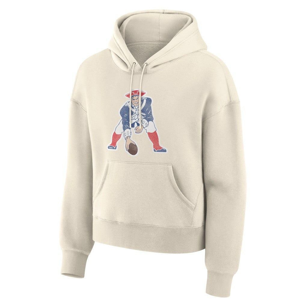 New England Patriots Women's Dove Legacy Pullover Hoodie - Cream - Fanatics