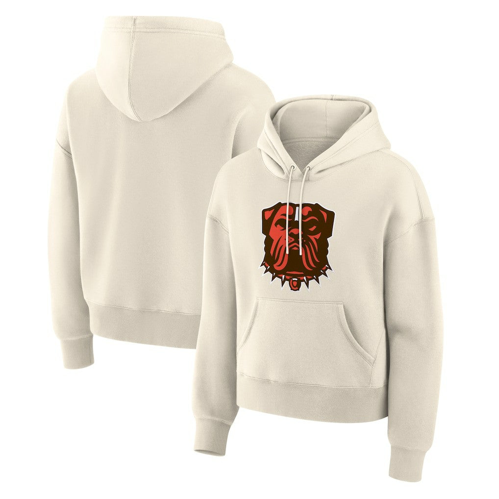 Cleveland Browns Women's Dove Legacy Pullover Hoodie - Cream - Fanatics
